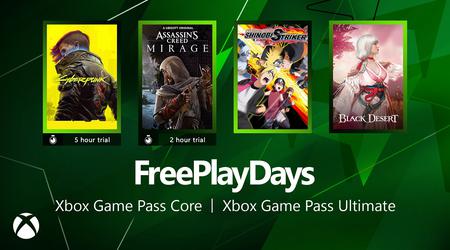 Gratis speeldagen met een geweldig aanbod: abonnees van alle versies van Xbox Game Pass kunnen Cyberpunk 2077 en Assassin's Creed Mirage uitproberen.