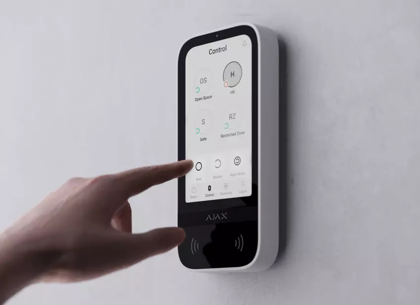 KeyPad TouchScreen Jeweller: draadloos toetsenbord met aanraakscherm voor bediening van het Ajax-systeem