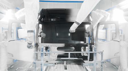 Mercedes-Benz fabriek lanceert innovatieve lakmethode voor vrachtwagencabines