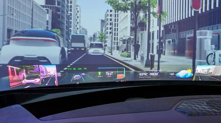 Hyundai Mobis heeft de Kia EV9 onthuld, uitgerust met een "holografische voorruit".