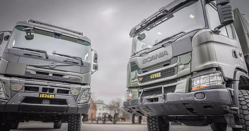 Zweden heeft voor 1,4 miljard kronen 775 trucks van Scania en Volvo besteld voor het leger.