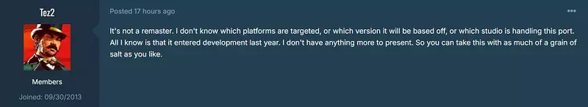 Screenshot van Tez2's post op gtaforums