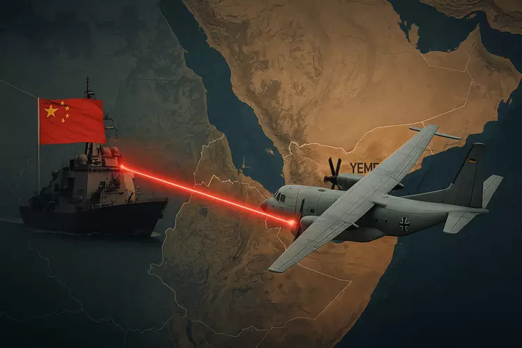 Een Chinees schip "verlichte" een Bundeswehr-vliegtuig ...