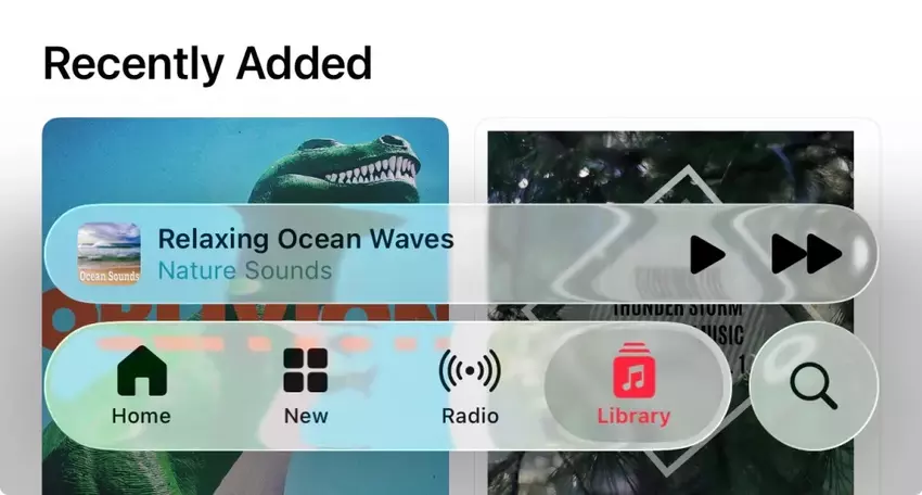 De pop-up panelen hebben weer een glass effect. Illustratie: 9to5mac.com