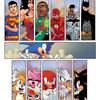 DC X Sonic the Hedgehog stripfiguren