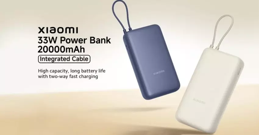 Xiaomi lanceert nieuwe 33W 10000 Power Bank met ingebouwde kabel in meer Europese landen