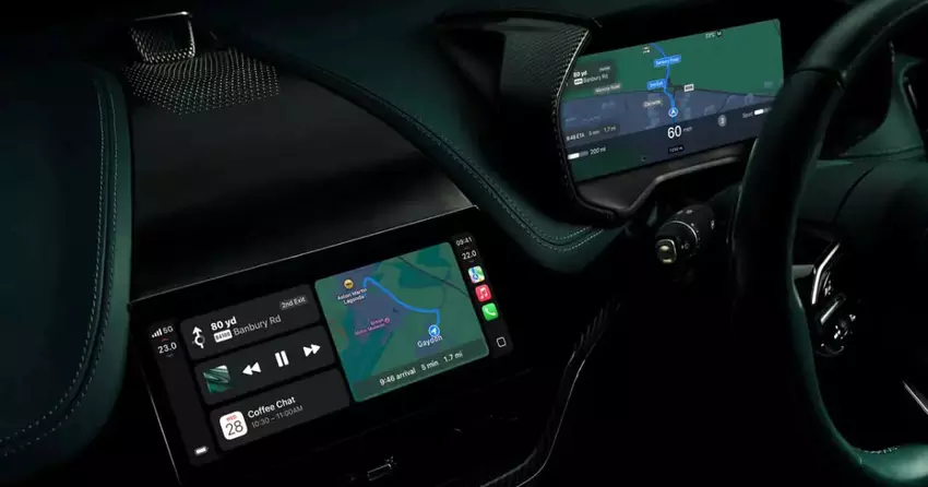 Apple heeft een nieuw CarPlay Ultra-systeem geïntroduceerd, en de eerste die het ontvangt is Aston Martin