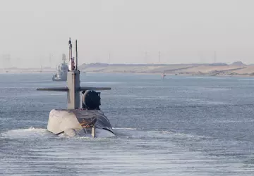 Een Amerikaanse Ohio-klasse nucleair aangedreven onderzeeër ...