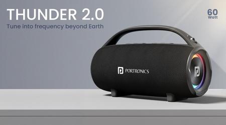 Portronics heeft de nieuwe Thunder 2.0 draagbare luidspreker geïntroduceerd met 60 watt vermogen, IPX6-bescherming en een batterijlevensduur van 6 uur.