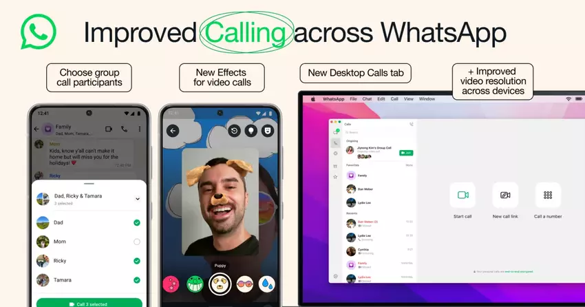 Een pictogram voor de nieuwe functies voor videobellen van WhatsApp