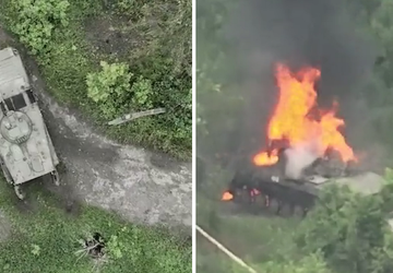 Oekraïense drones vuren granaatwerpers van 40 ...