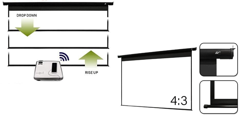 Akia oprolbaar elektrisch projectiescherm met afstandsbediening