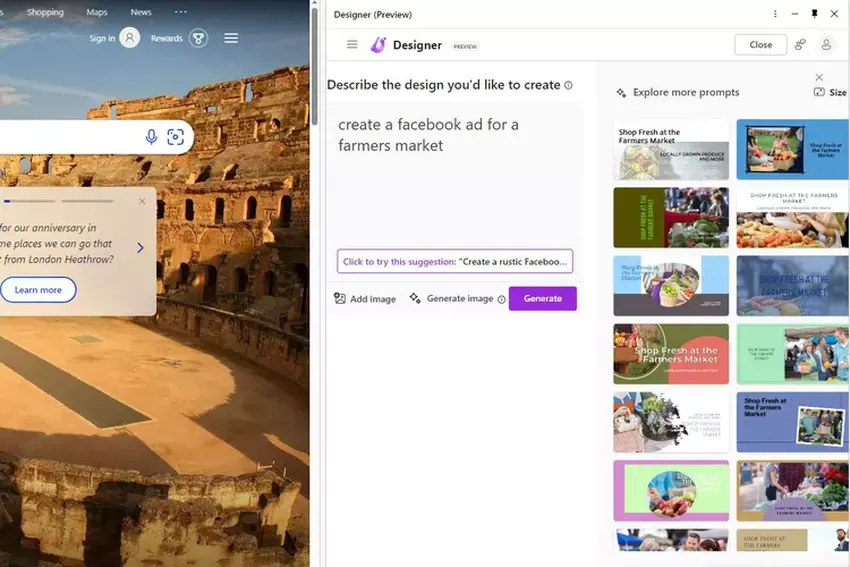 De op kunstmatige intelligentie gebaseerde ontwerptool Microsoft Designer is nu algemeen beschikbaar in de Edge-browser