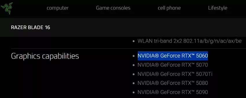 Blade 16 laptop met RTX 5060