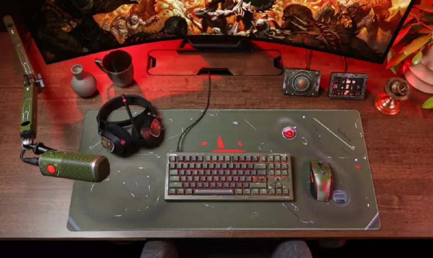 Corsair heeft een geweldige collectie gadgets voor gamers en streamers uitgebracht in de stijl van DOOM: The Dark Ages