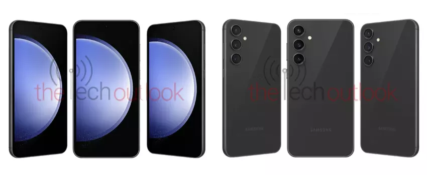 Galaxy S23 kopie: persrenders van Samsung Galaxy S23 FE in Graphite kleur zijn online verschenen