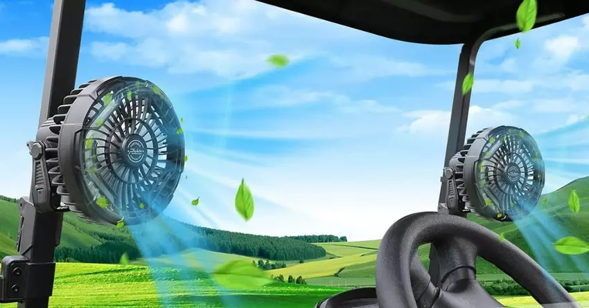 Roykaw batterij aangedreven golfkar ventilator