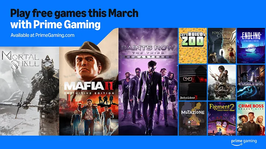 Royale maart: gedurende de maand kunnen abonnees van Amazon Prime Gaming games zoals Mafia 2, Wolfenstein en Saints Row: The Third en andere oppikken.