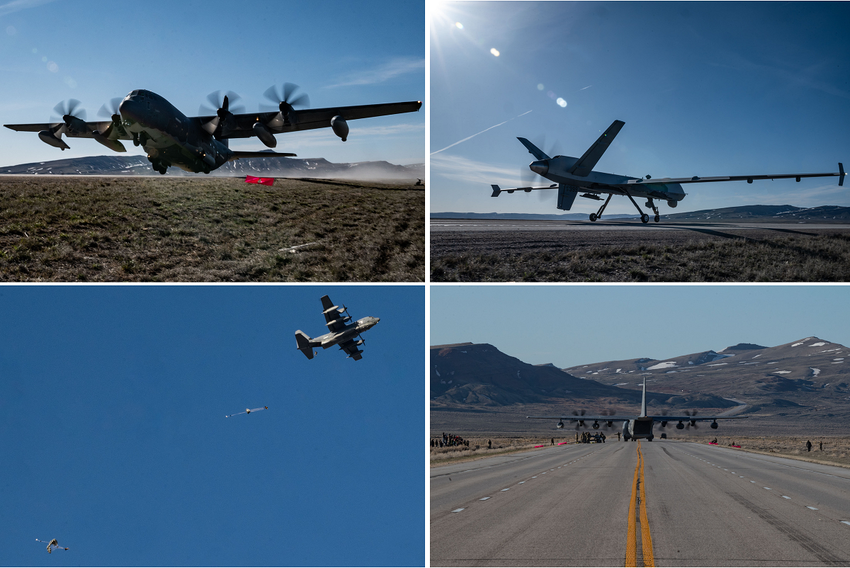 De MQ-9 Reaper steeg op en landde voor het eerst op een conventionele snelweg - A-10C Thunderbolt II, MH-6M Little Bird en MC-130J Commando II namen deel aan de oefening.