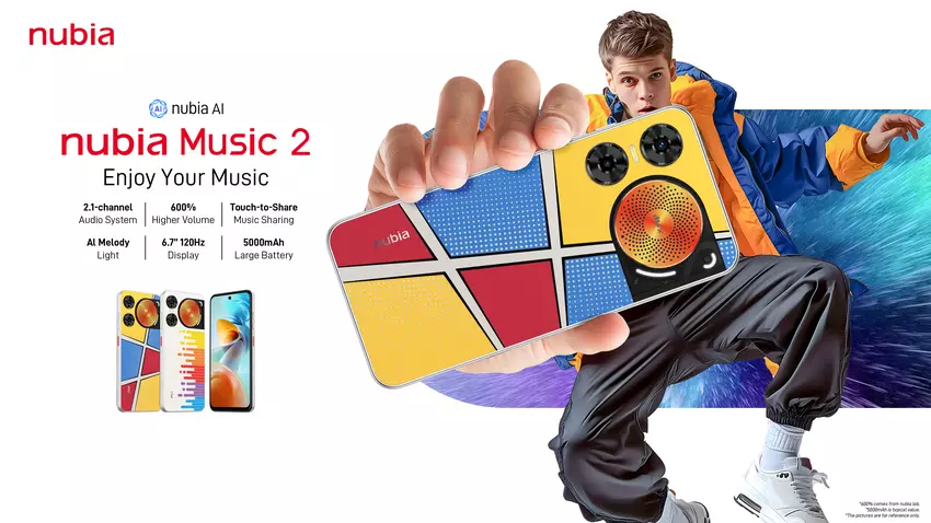 ZTE heeft een nieuwe Nubia Music 2 muzieksmartphone onthuld met drie breedbandluidsprekers en ondersteuning voor DTS:X Ultra.