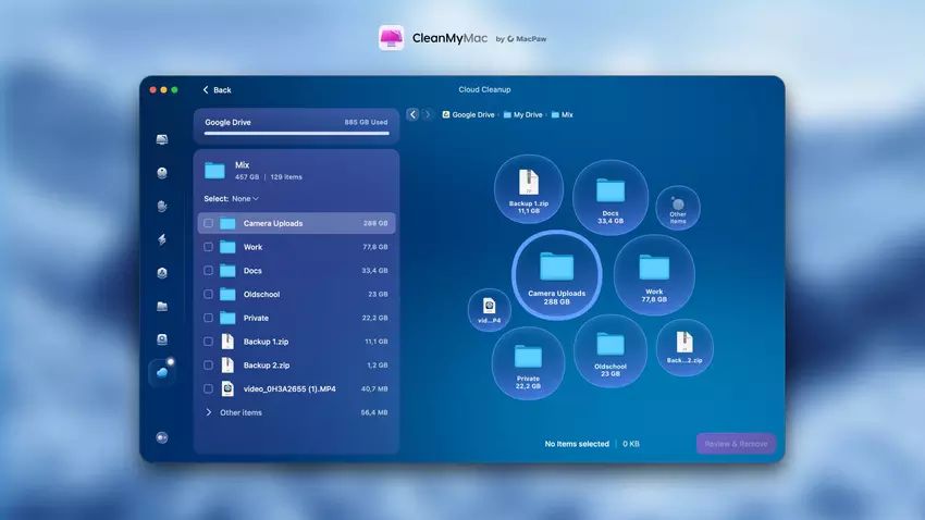 Het werk van CleanMyMac Cloud Cleanup. Illustratie: MacPaw