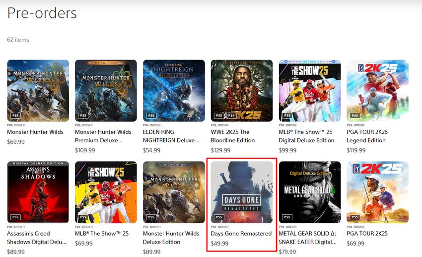 Pre-order in de PS Store. Illustratie: Sony