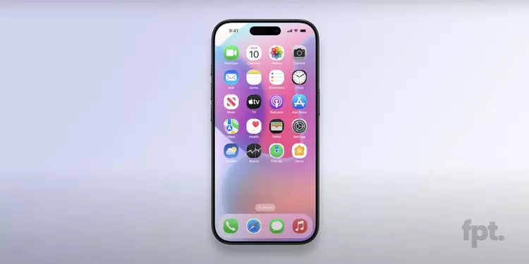 iOS 19-interface met ronde pictogrammen en ...
