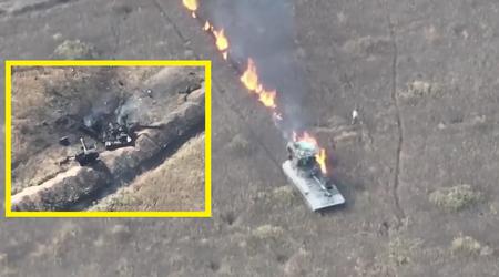 Oekraïense kamikaze-drones van $500 hebben bij twee pogingen een Russische 2S1 Gvozdika zelfrijdende houwitser vernietigd.