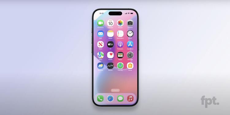 iOS 19-interface met ronde pictogrammen en ...