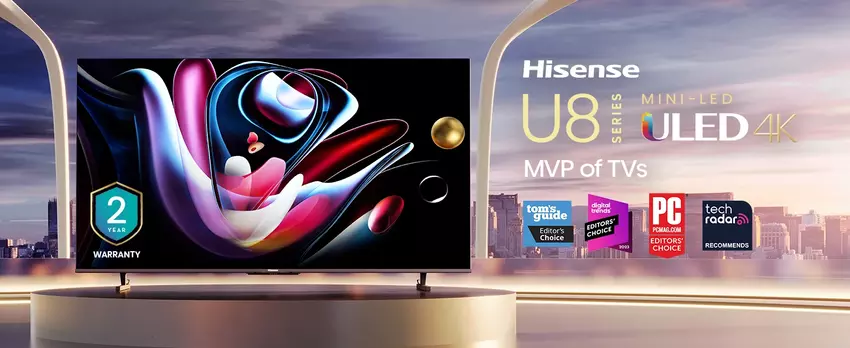Hisense U8Q Mini LED TV: Nieuwe 4K en Dolby Atmos beschikbaar in Europa