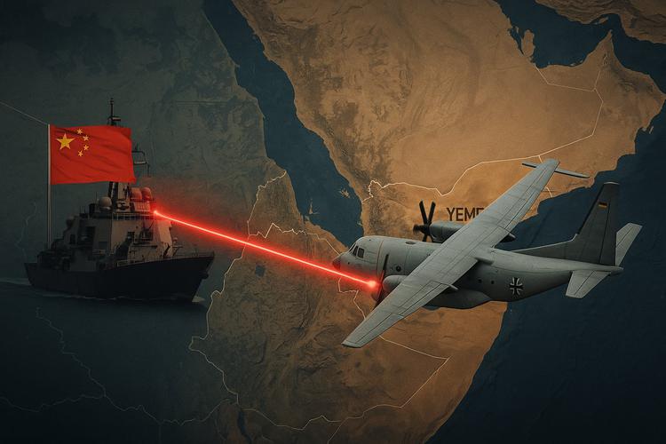 Een Chinees schip "verlichte" een Bundeswehr-vliegtuig ...