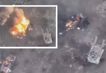 Oekraïense troepen vernietigden twee Russische T-80BV ...