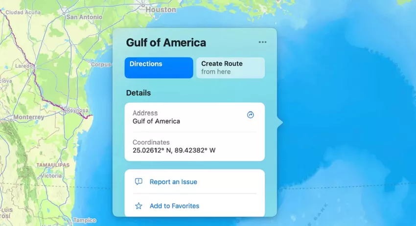 Apple Maps heeft de naam van de Golf van Mexico vervangen, niet alleen voor gebruikers in de VS, maar over de hele wereld