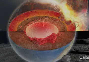 Reusachtige brokken van de oude planeet ...