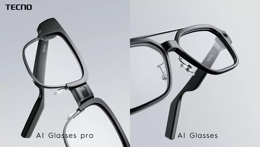 AI Glasses en AI Glasses Pro slimme brillen. Illustratie: Tecno