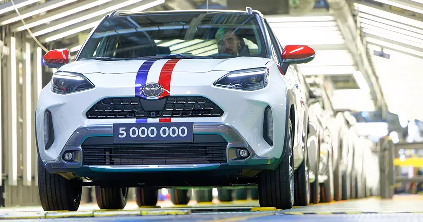 Toyota heeft de grens van 5 miljoen in Frankrijk geproduceerde voertuigen overschreden