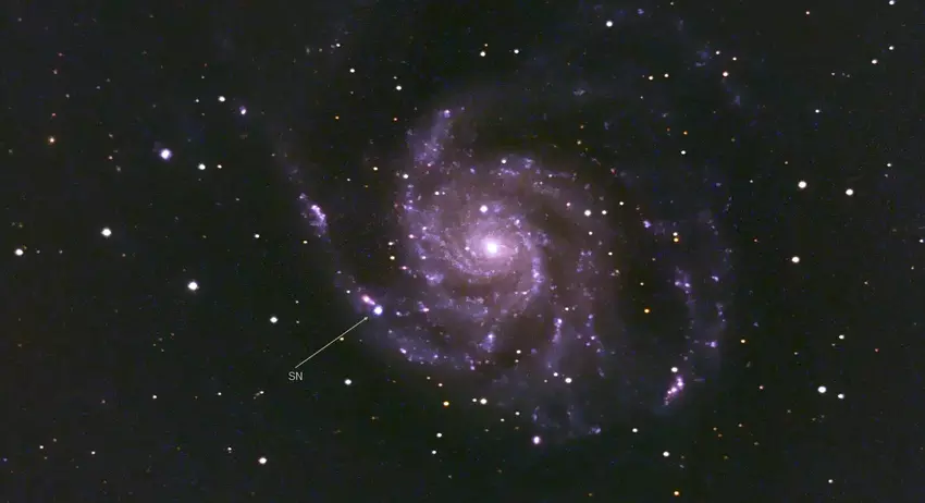 Wetenschappers hebben de flits van een van de helderste supernovae van de afgelopen tien jaar live uitgezonden.