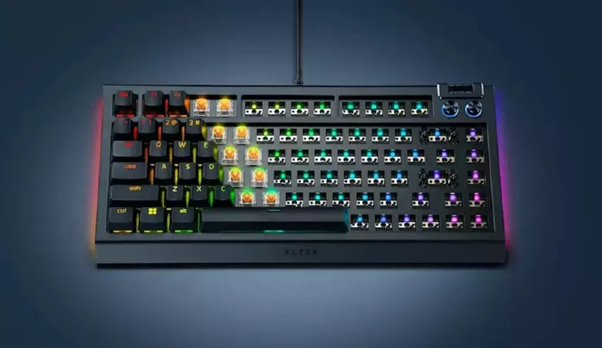 Voor wie van customizing houdt: Razer heeft de BlackWidow V4 75% Barebones geïntroduceerd - een mechanisch toetsenbord zonder knoppen