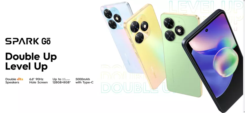 Tecno Spark Go (2024) is een budgetsmartphone met Android 13, 90Hz scherm en 5000 mA*h batterij geprijsd vanaf $80