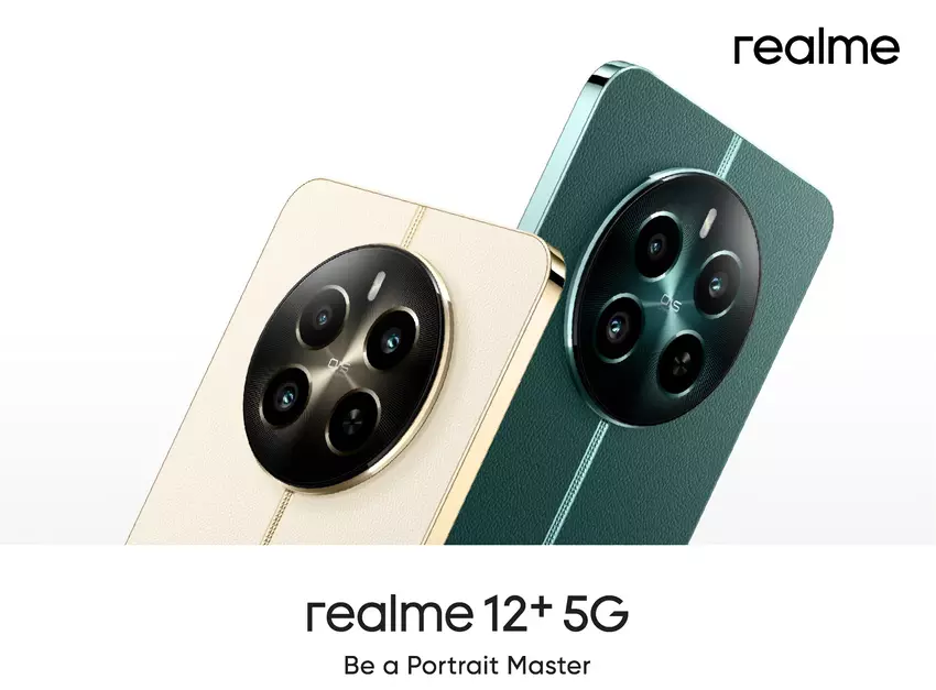 Zo ziet de realme 12+ 5G eruit: een smartphone met een 120Hz AMOLED-scherm, een Dimensity 7050-chip en een 50 MP camera.