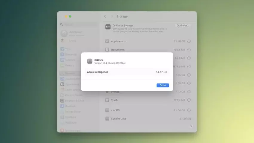 Zo weet je hoeveel ruimte Apple Intelligence inneemt in macOS 15.4