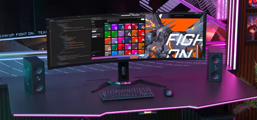 Gigabyte onthult een gebogen QD-OLED gamingmonitor met AI-algoritme om inbranden te voorkomen