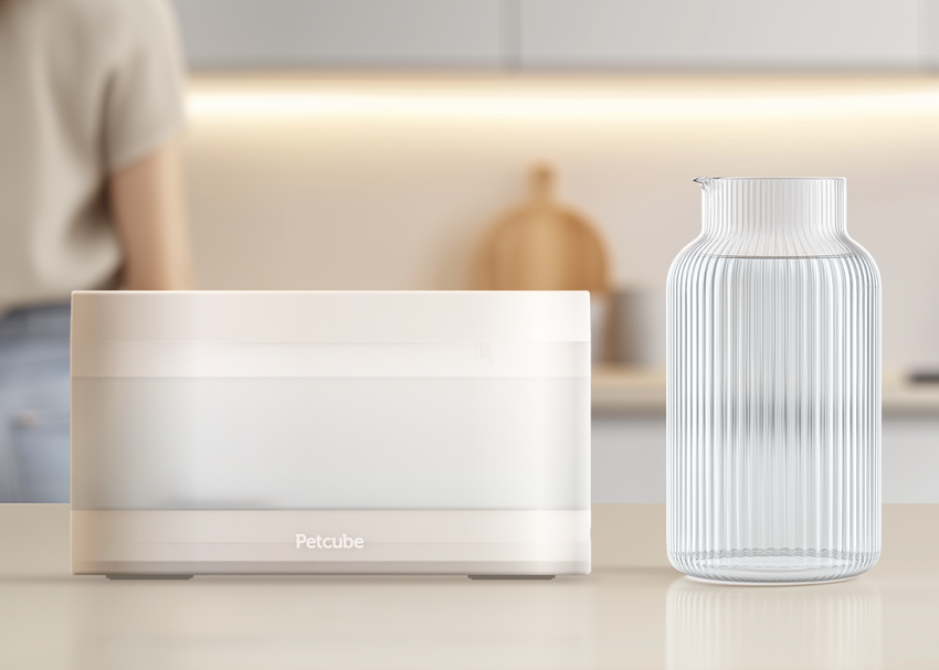 Close-up van de Petcube drinkfontein