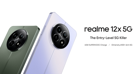 De realme 12x 5G met 120Hz LCD-scherm, Dimensity 6100+-chip, IP54-bescherming en 45W opladen is buiten China op de markt gebracht.