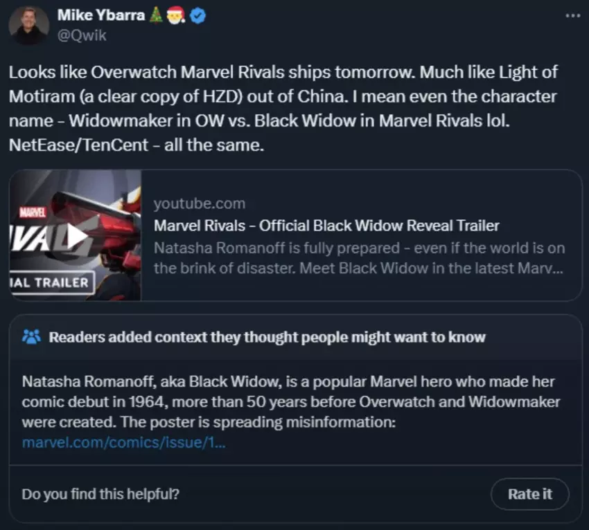 Ybarra's verwijderde tweet