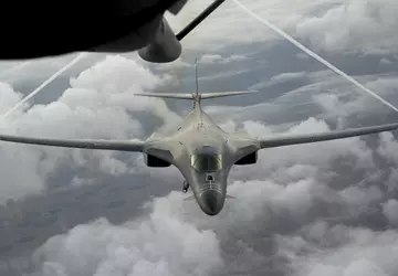 B-1B Lancer strategische bommenwerpers vlogen drie ...