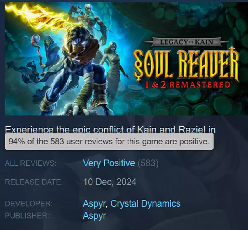Steam-player-reviews van Legacy of Kain Soul Reaver 12 Remastered