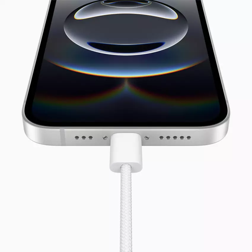 USB-C voor de iPhone 16e. Illustratie: Apple