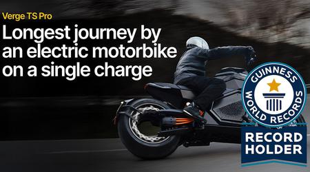 Verge TS Pro elektrische motorfiets stelt bereikrecord op met één volle lading