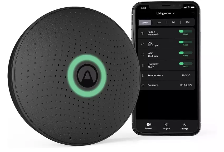 Airthings 2911 Wave Plus luchtkwaliteitssensor allergie